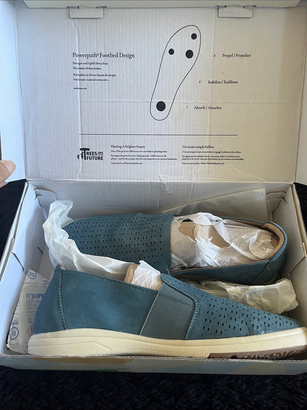 Earth Origins Parisian Blue Women’s 12 M Perforated Slip-On Loafers
